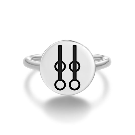 Prophecy Native Rock Art Symbols Adjustable Open Ring
