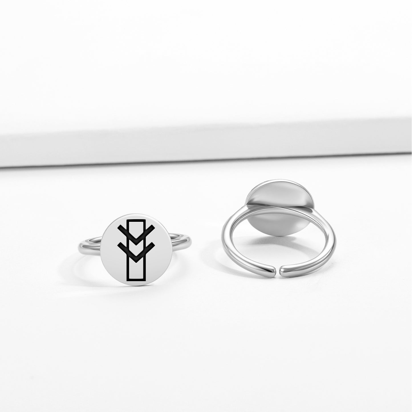 Inner Power Native Rock Art Symbols Adjustable Open Ring