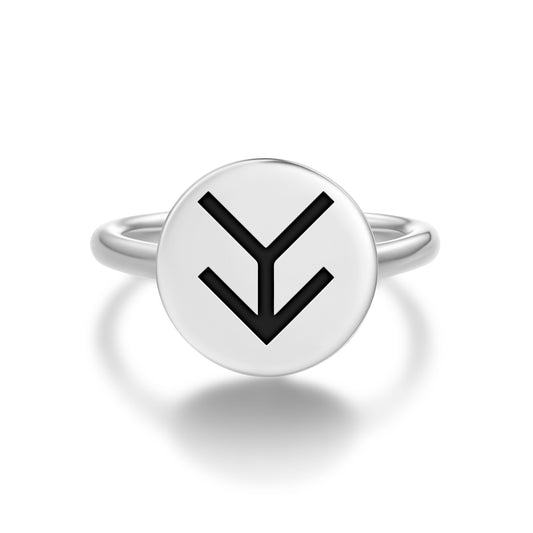 Wedding Native Rock Art Symbols Adjustable Open Ring