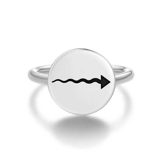 Acceleration Native Rock Art Symbols Adjustable Open Ring
