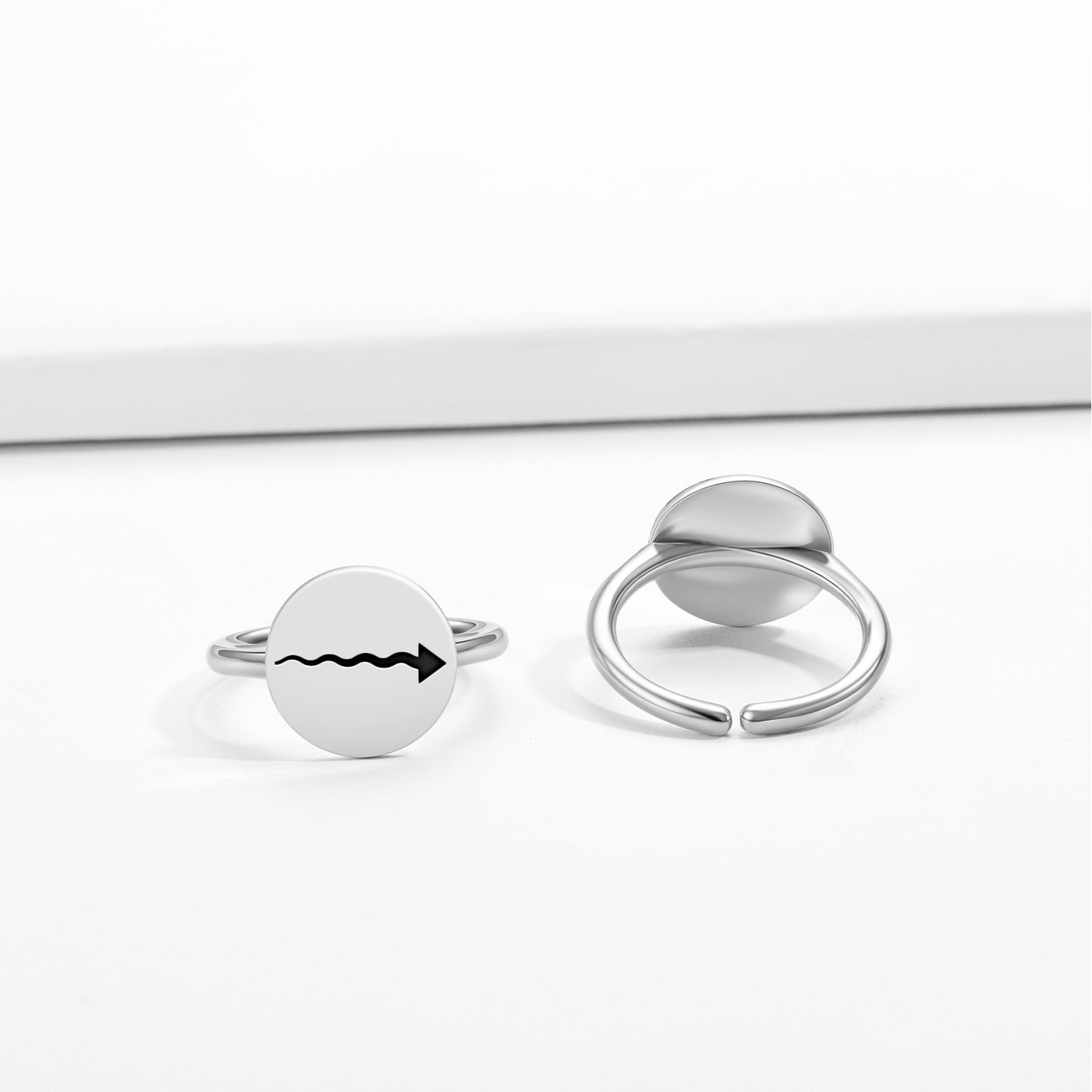 Acceleration Native Rock Art Symbols Adjustable Open Ring