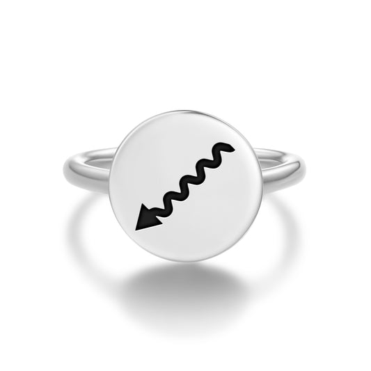 Wisdom Native Rock Art Symbols Adjustable Open Ring