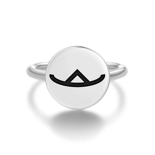 Firmness Native Rock Art Symbols Adjustable Open Ring