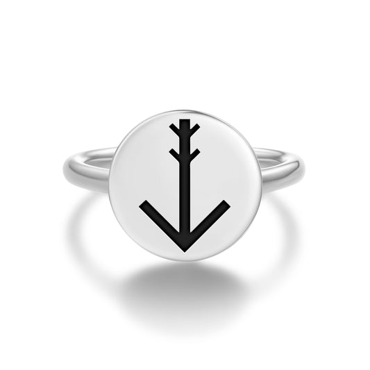 Talent Native Rock Art Symbols Adjustable Open Ring