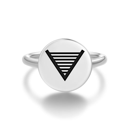 Self-Development Native Rock Art Symbols Adjustable Open Ring