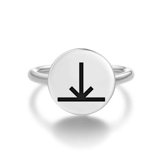 Joy Native Rock Art Symbols Adjustable Open Ring