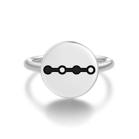 Time Native Rock Art Symbols Adjustable Open Ring