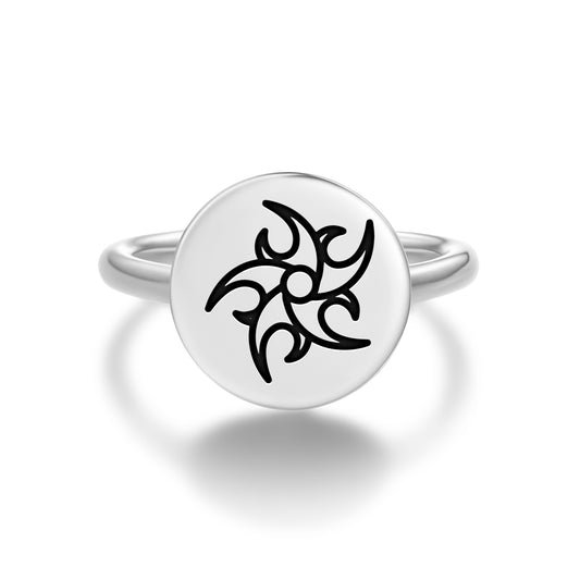 Eight magnets Crop Circles Symbols Adjustable Open Ring