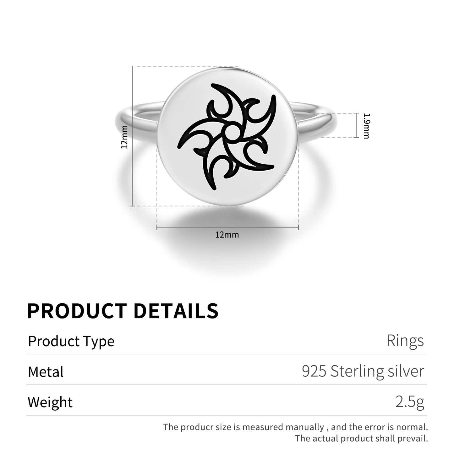 Eight magnets Crop Circles Symbols Adjustable Open Ring