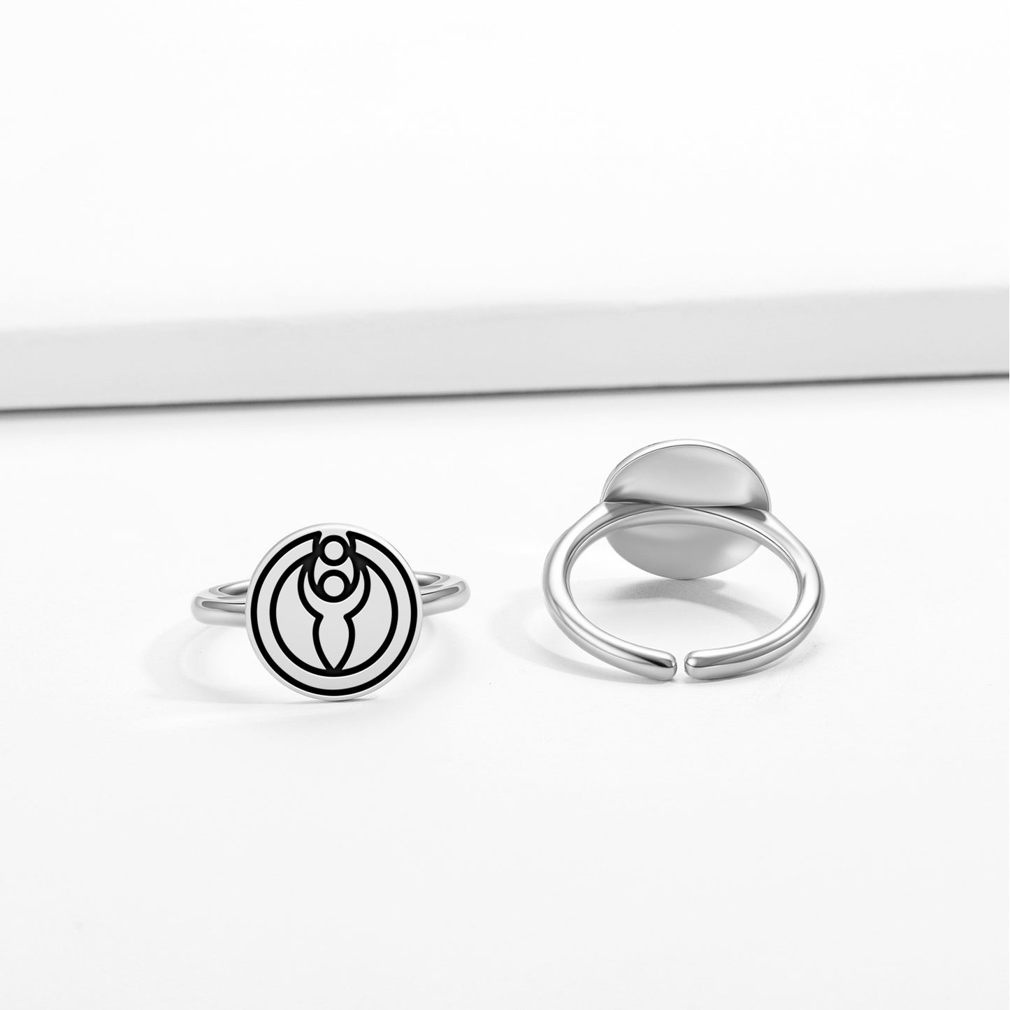 Goddess Isis Crop Circles Symbols Adjustable Open Ring