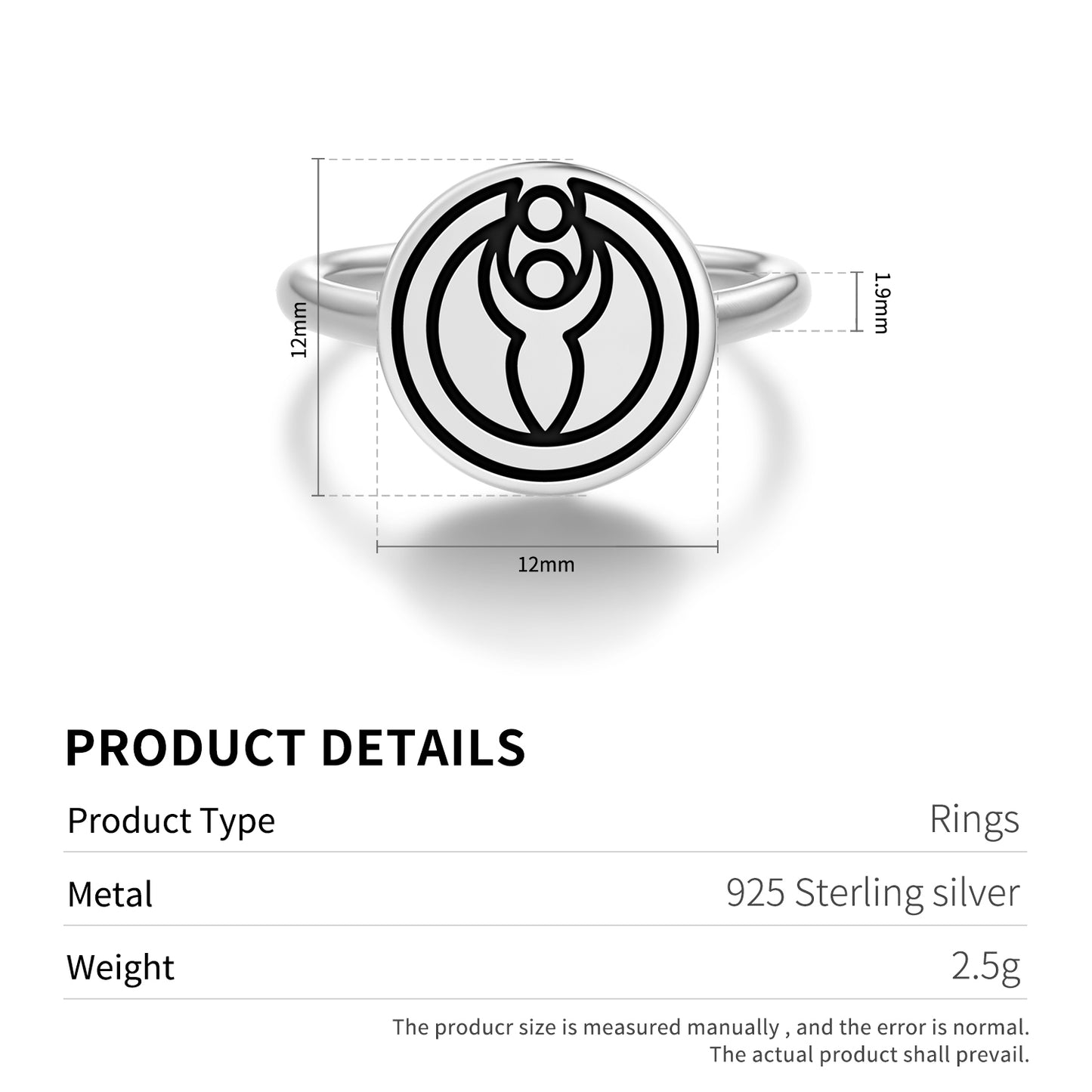 Goddess Isis Crop Circles Symbols Adjustable Open Ring