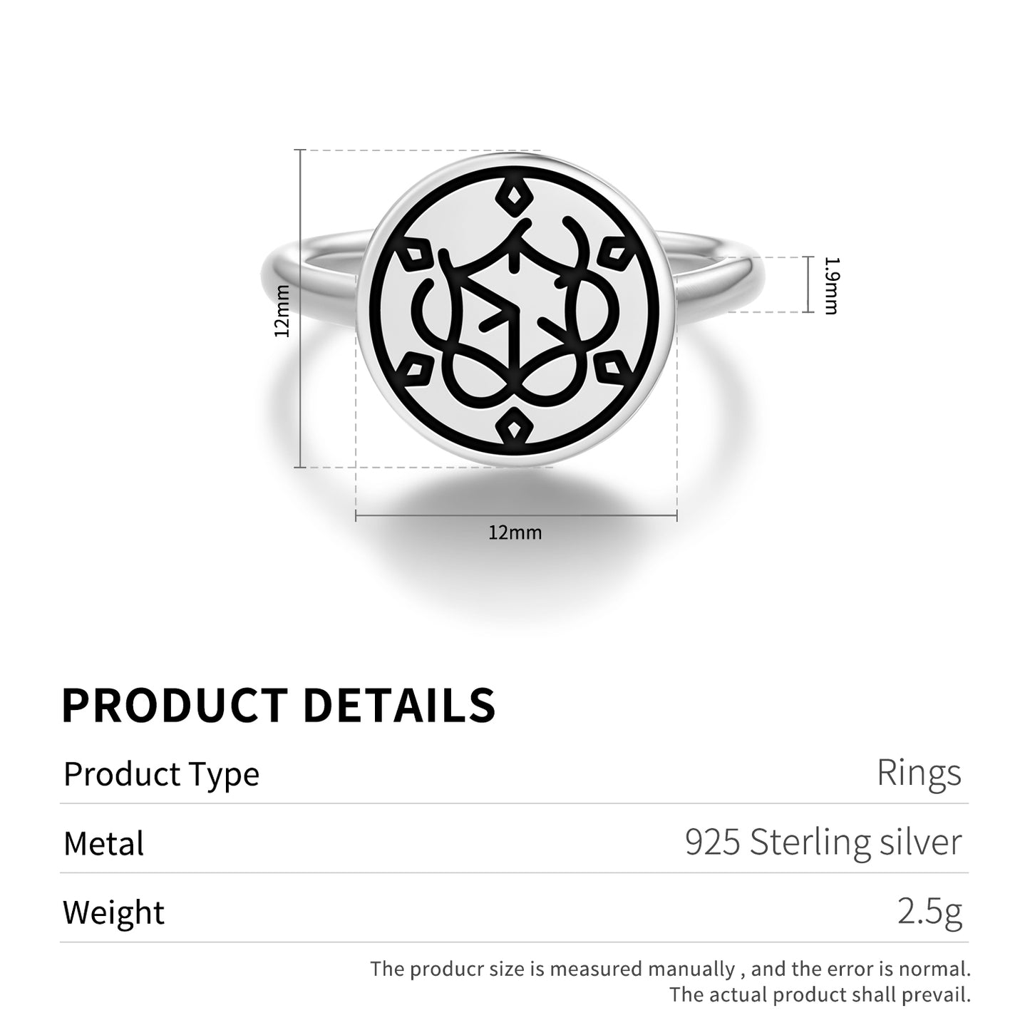Calendar Crop Circles Symbols Adjustable Open Ring