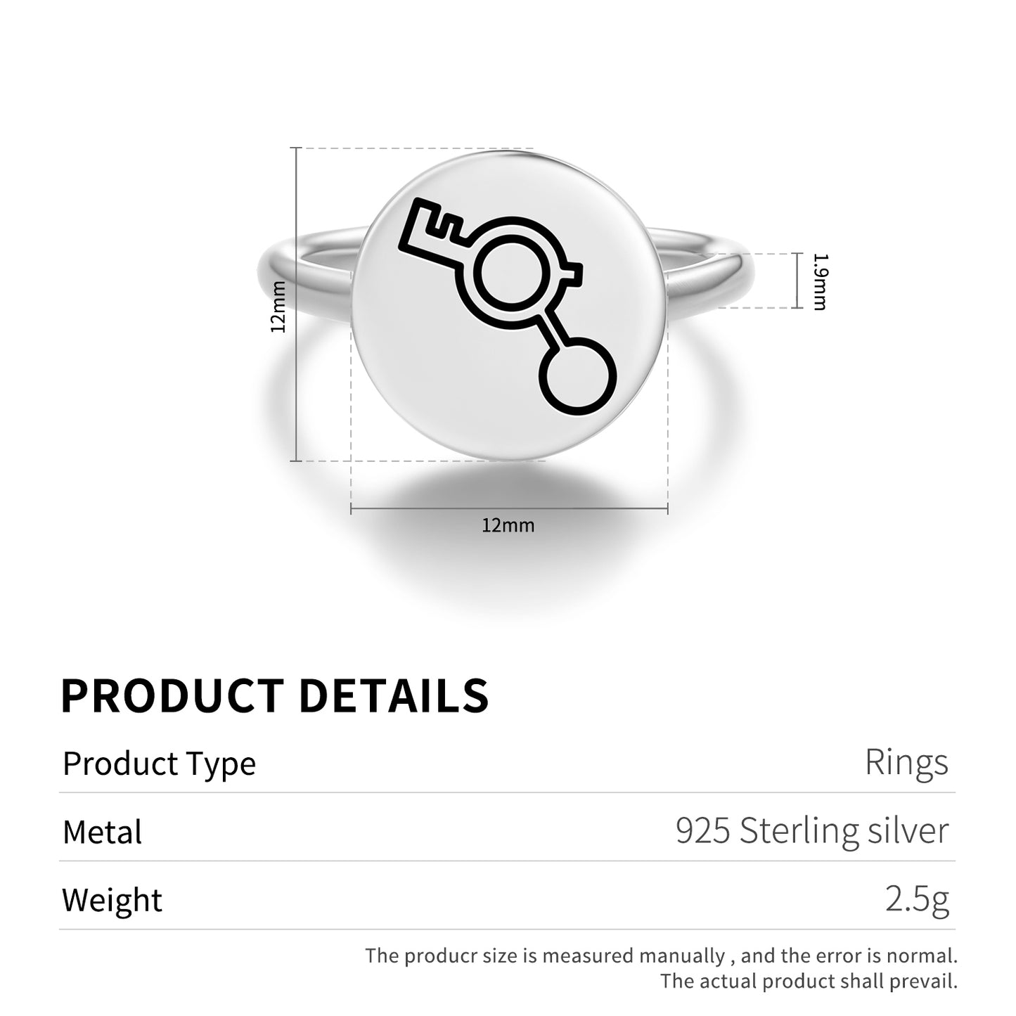 Solar System Crop Circles Symbols Adjustable Open Ring