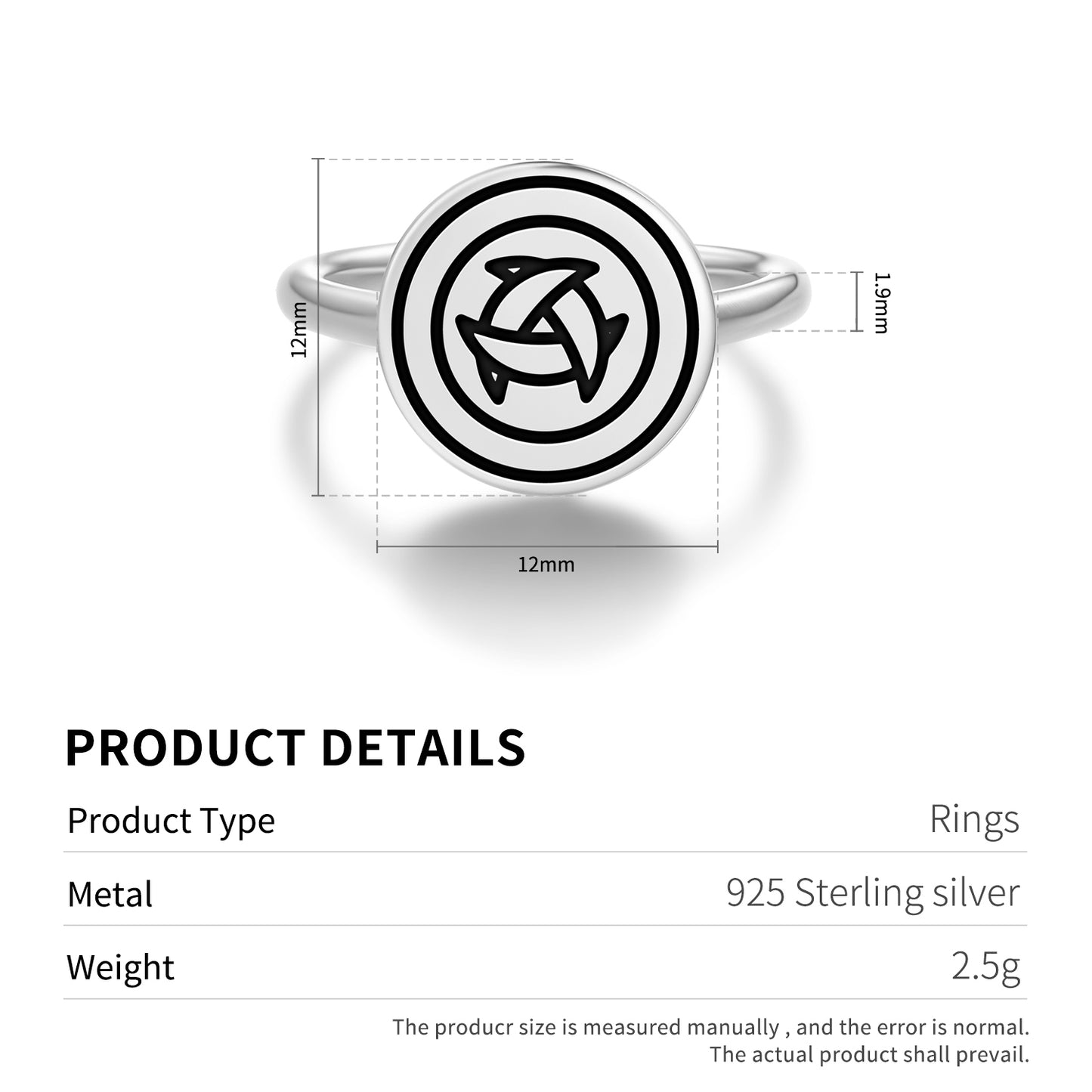 Triquetra Crop Circles Symbols Adjustable Open Ring