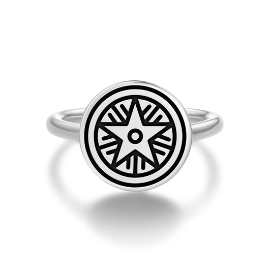 The Star in Bishops Cannings Crop Circles Symbols Adjustable Open Ring