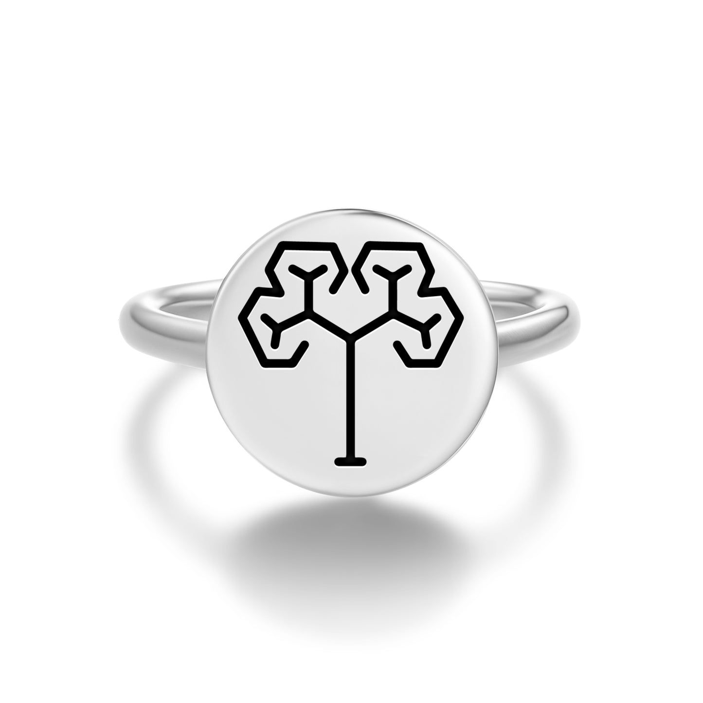 Golden Tree Crop Circles Symbols Adjustable Open Ring