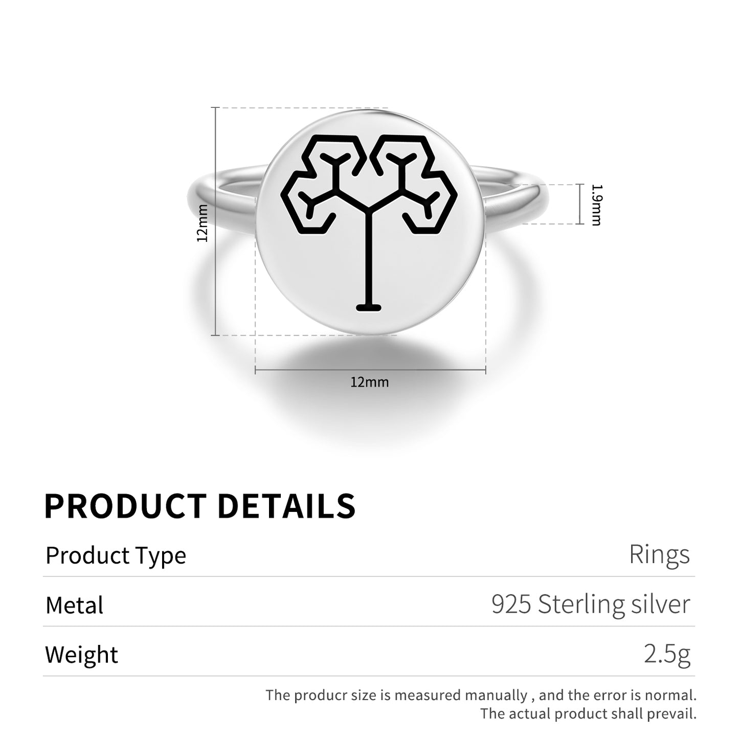 Golden Tree Crop Circles Symbols Adjustable Open Ring