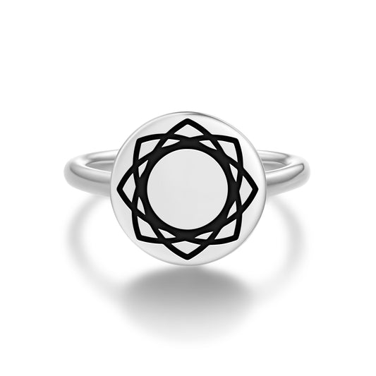 Twelve Fold Vesica Crop Circles Symbols Adjustable Open Ring