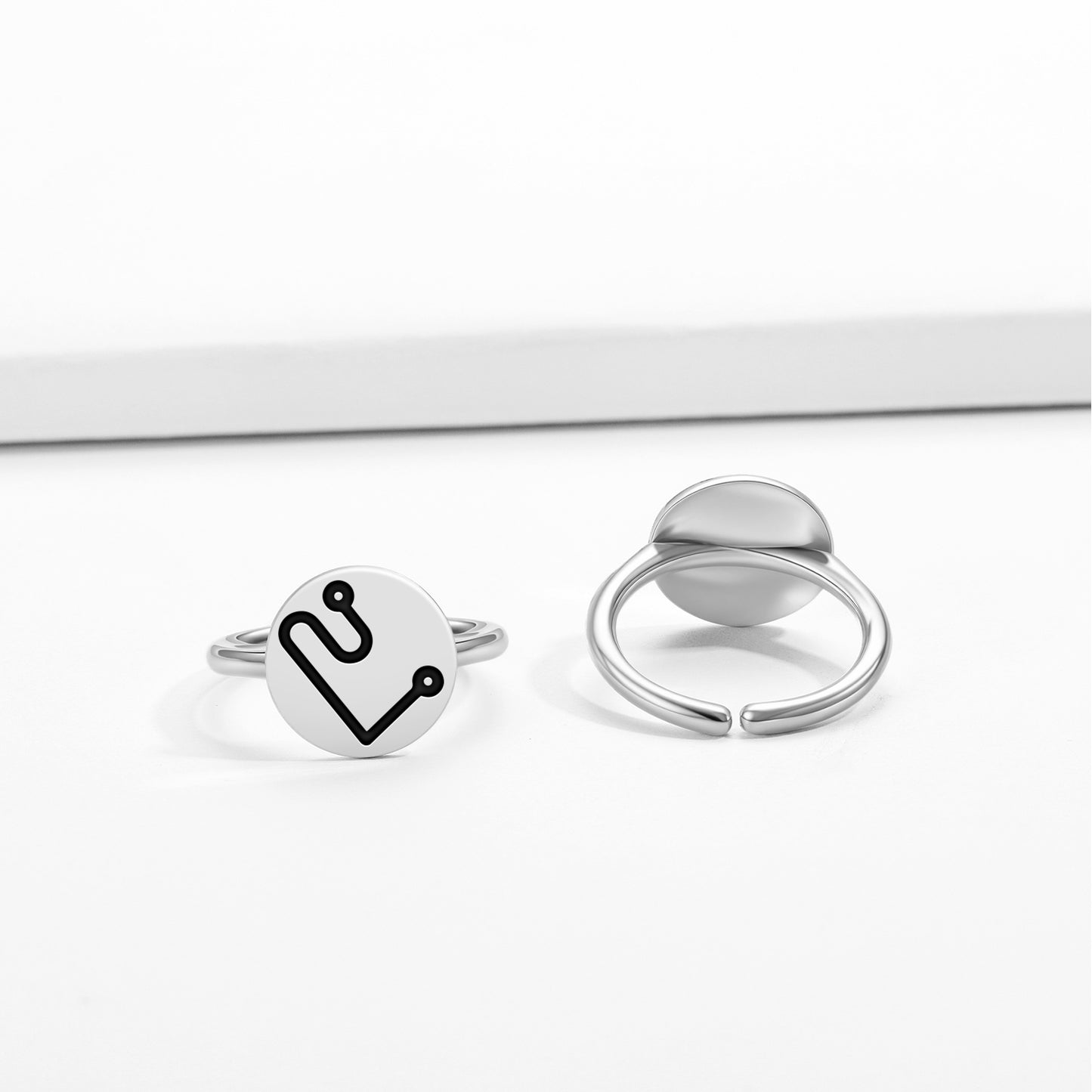 MUMIAH Angels Symbols Adjustable Open Ring