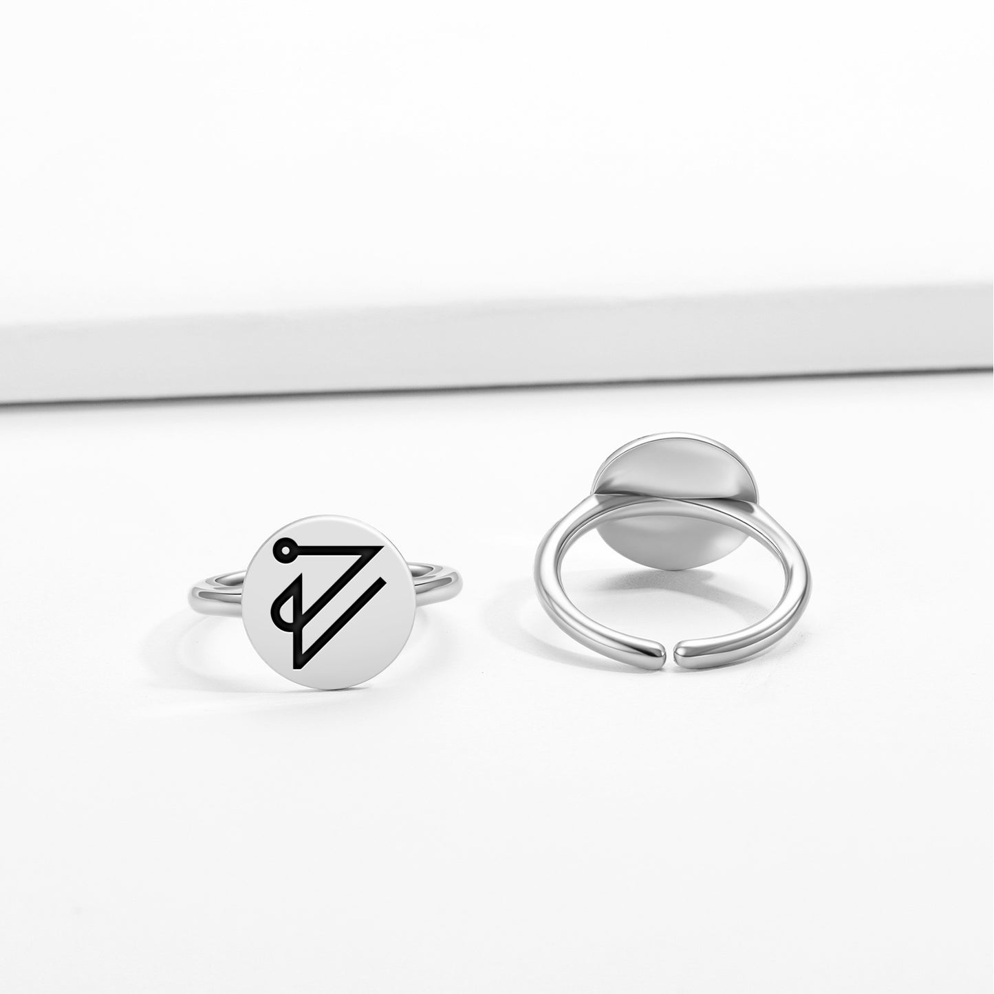 ROCHEL Angels Symbols Adjustable Open Ring