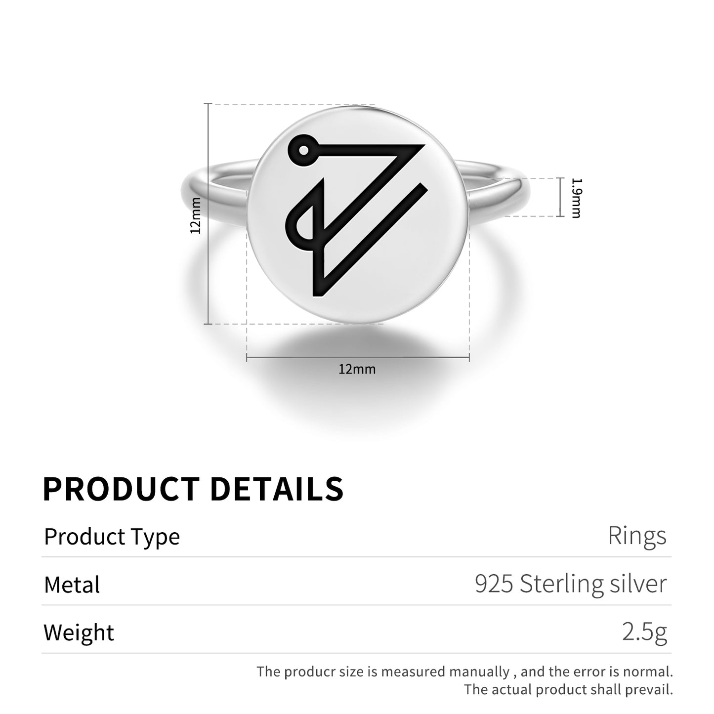 ROCHEL Angels Symbols Adjustable Open Ring