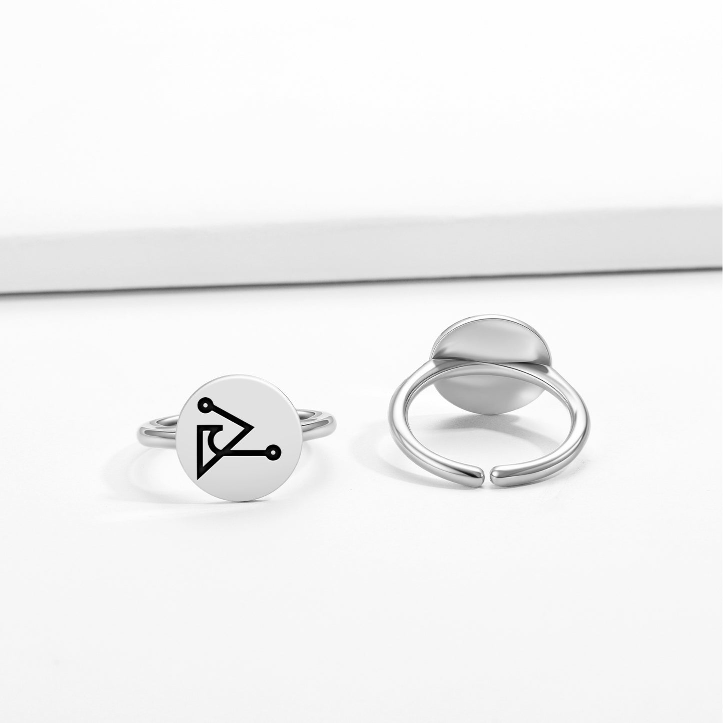HABUHIAH Angels Symbols Adjustable Open Ring