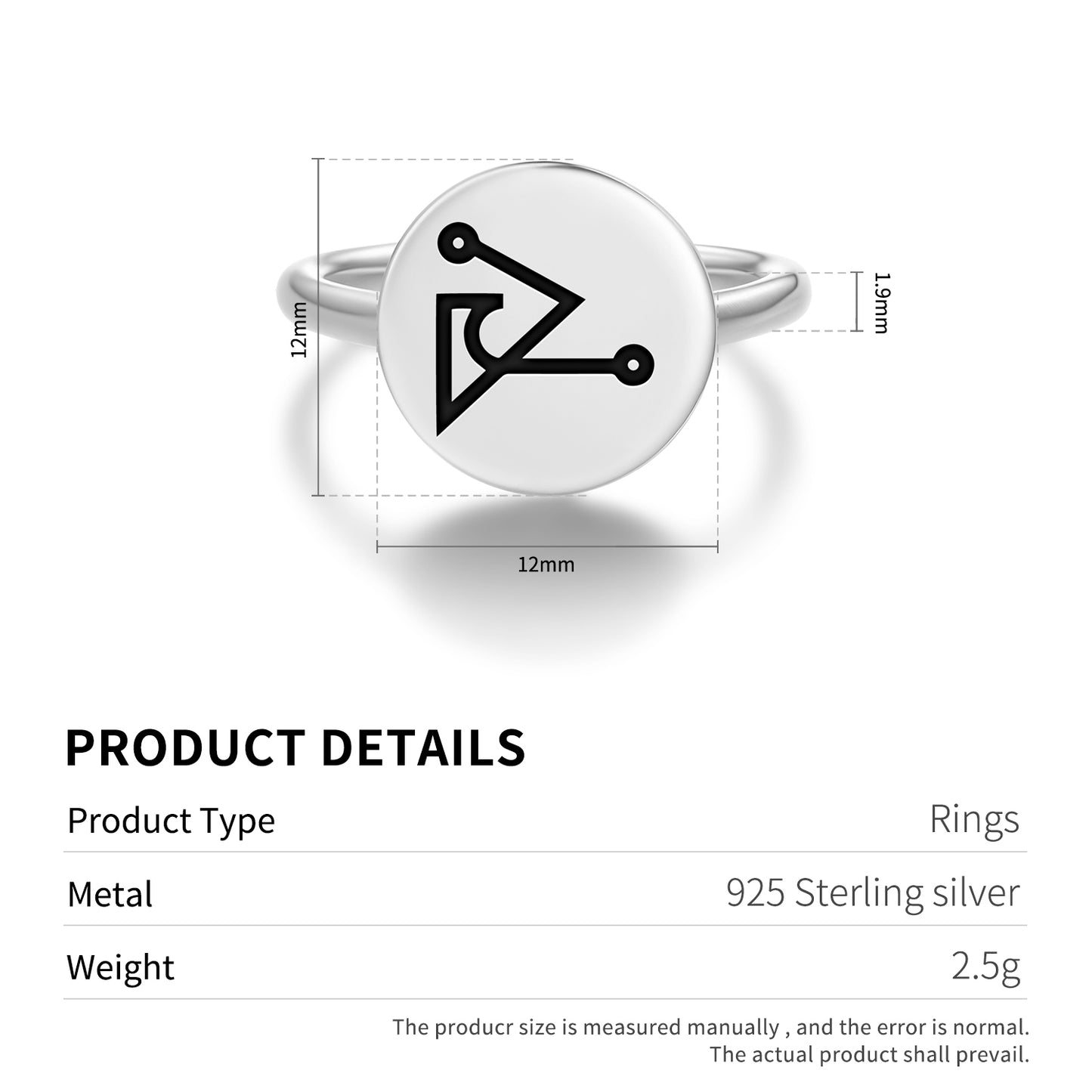 HABUHIAH Angels Symbols Adjustable Open Ring