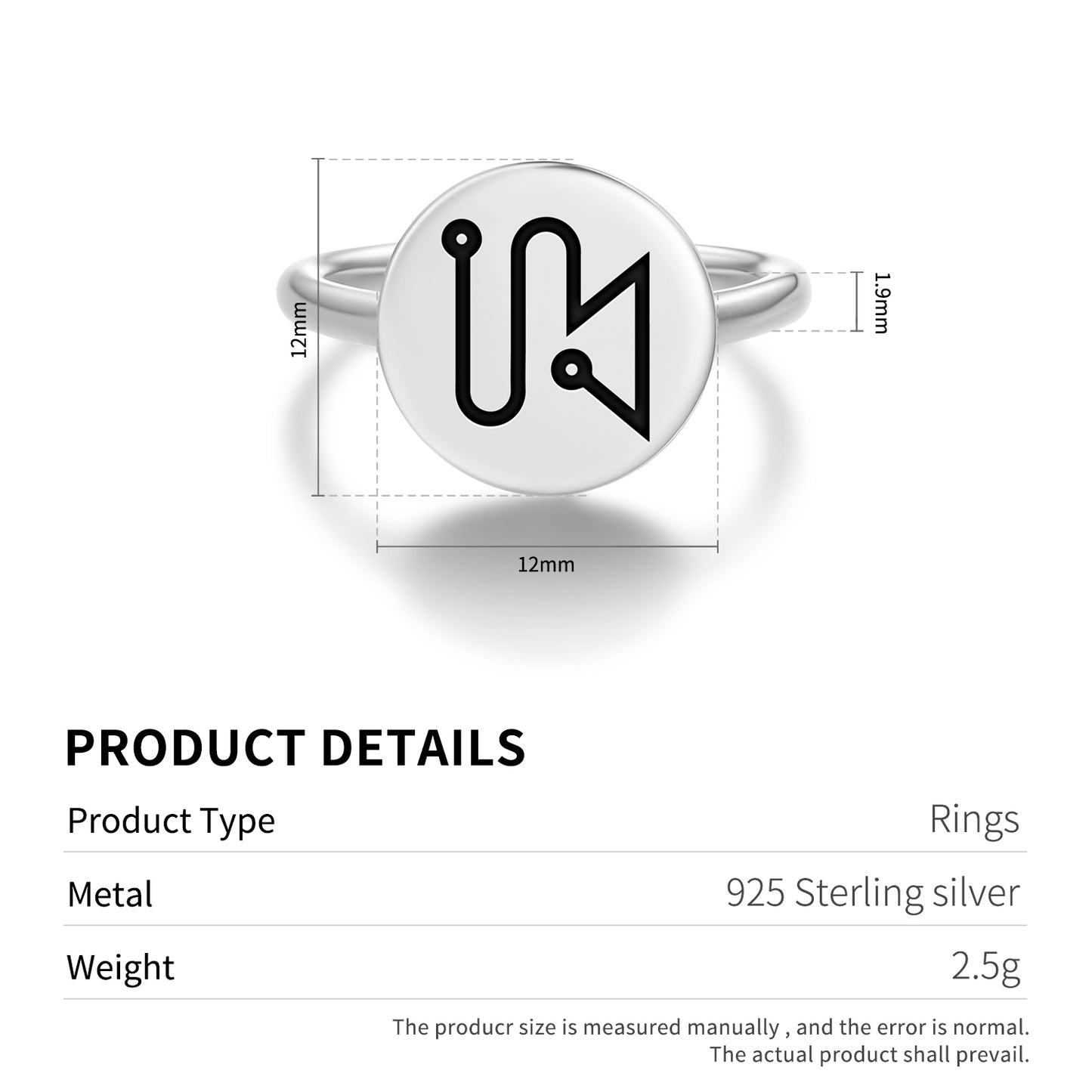 MANAKEL Angels Symbols Adjustable Open Ring
