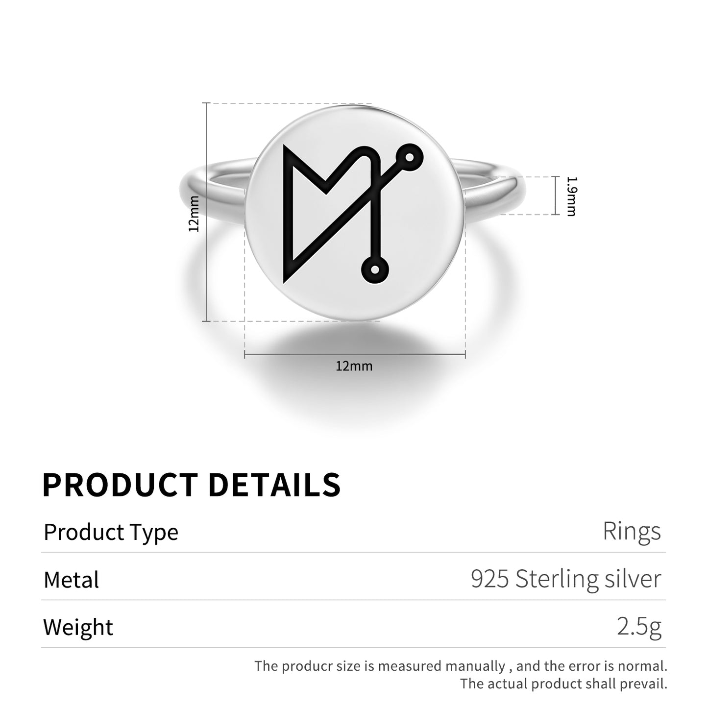 ANAUEL Angels Symbols Adjustable Open Ring