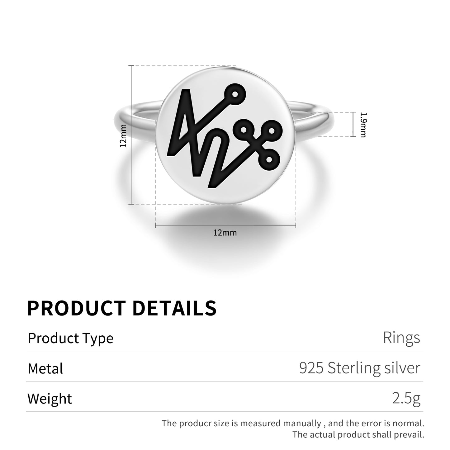 IAH-HEL Angels Symbols Adjustable Open Ring