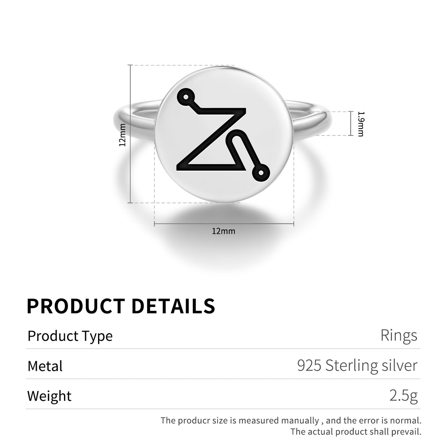 UMABEL Angels Symbols Adjustable Open Ring