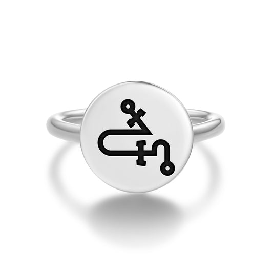 HARAHEL Angels Symbols Adjustable Open Ring