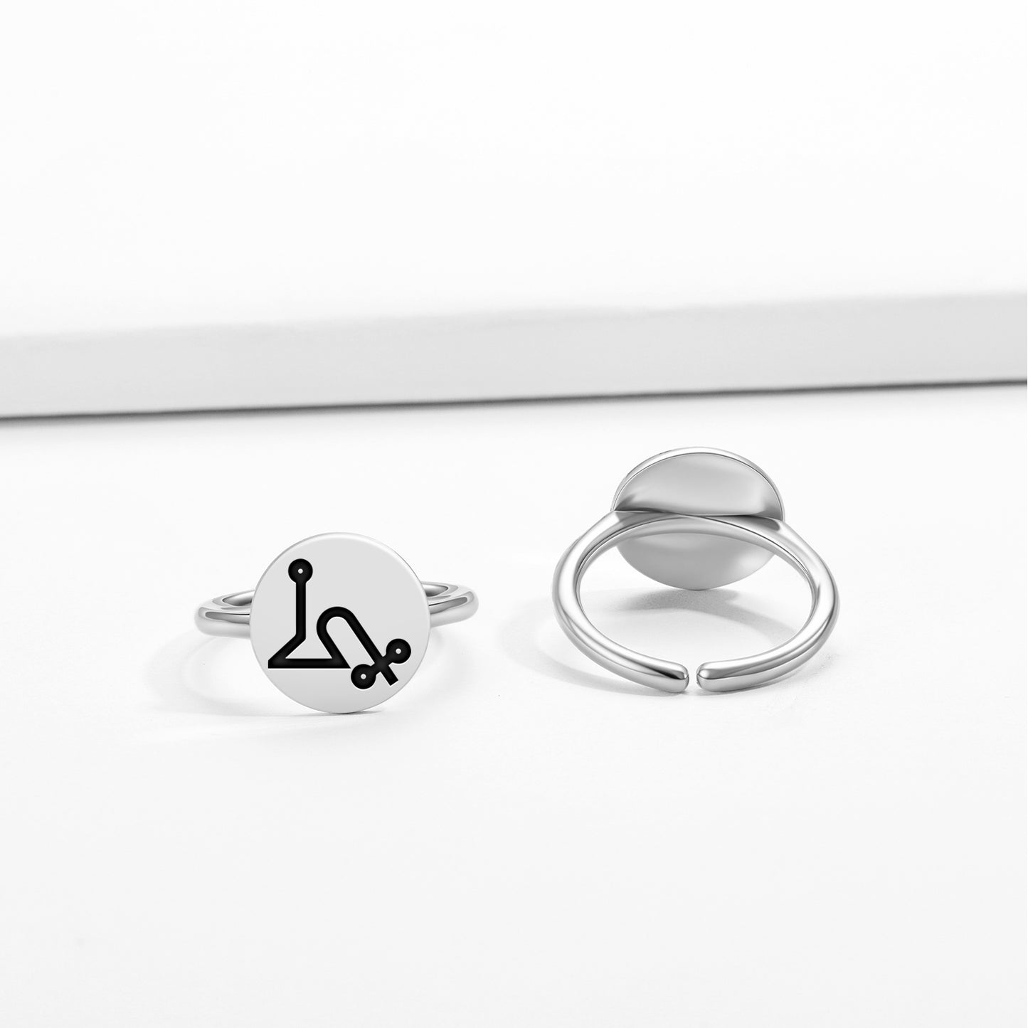 POYEL Angels Symbols Adjustable Open Ring