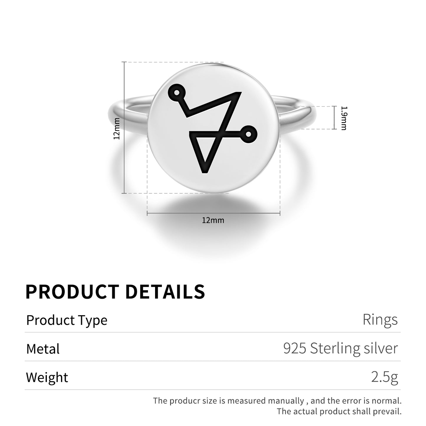 MEBAHIAH Angels Symbols Adjustable Open Ring