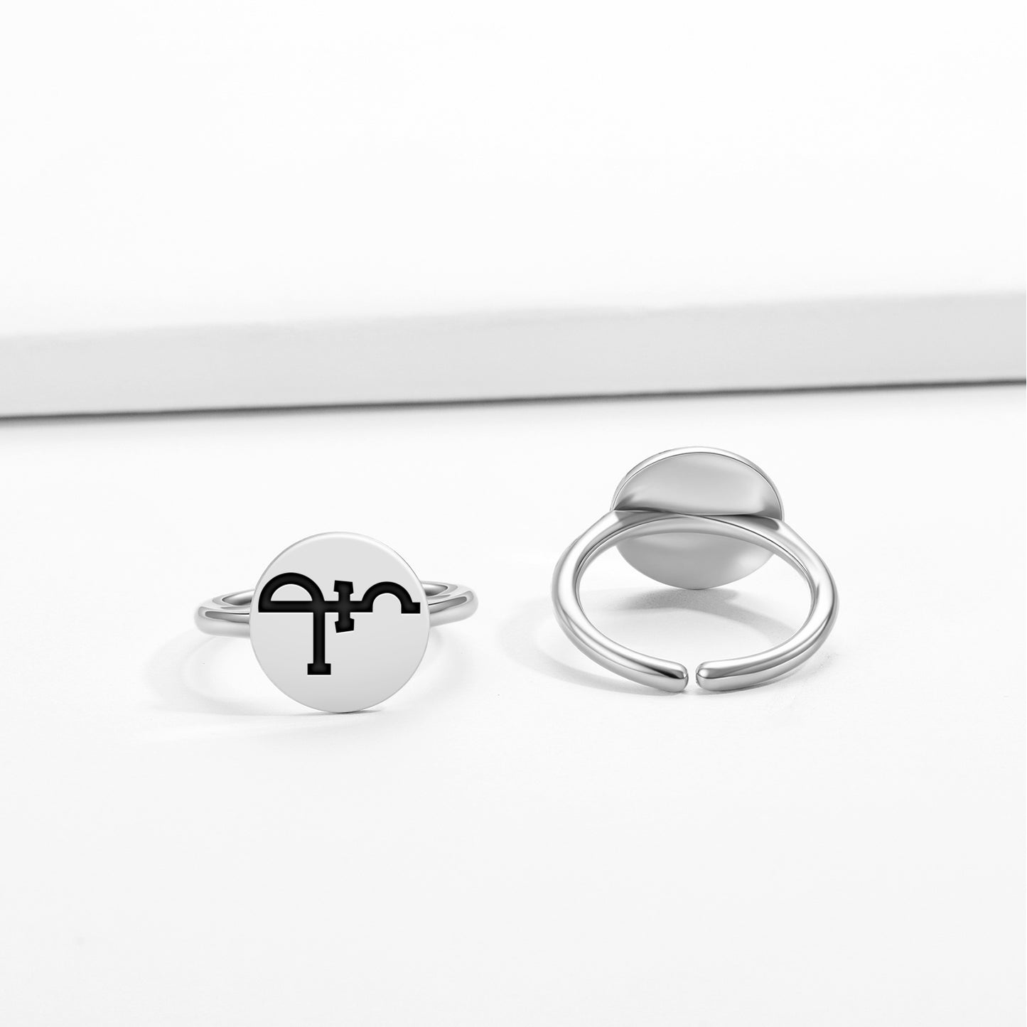 NITHAEL Angels Symbols Adjustable Open Ring
