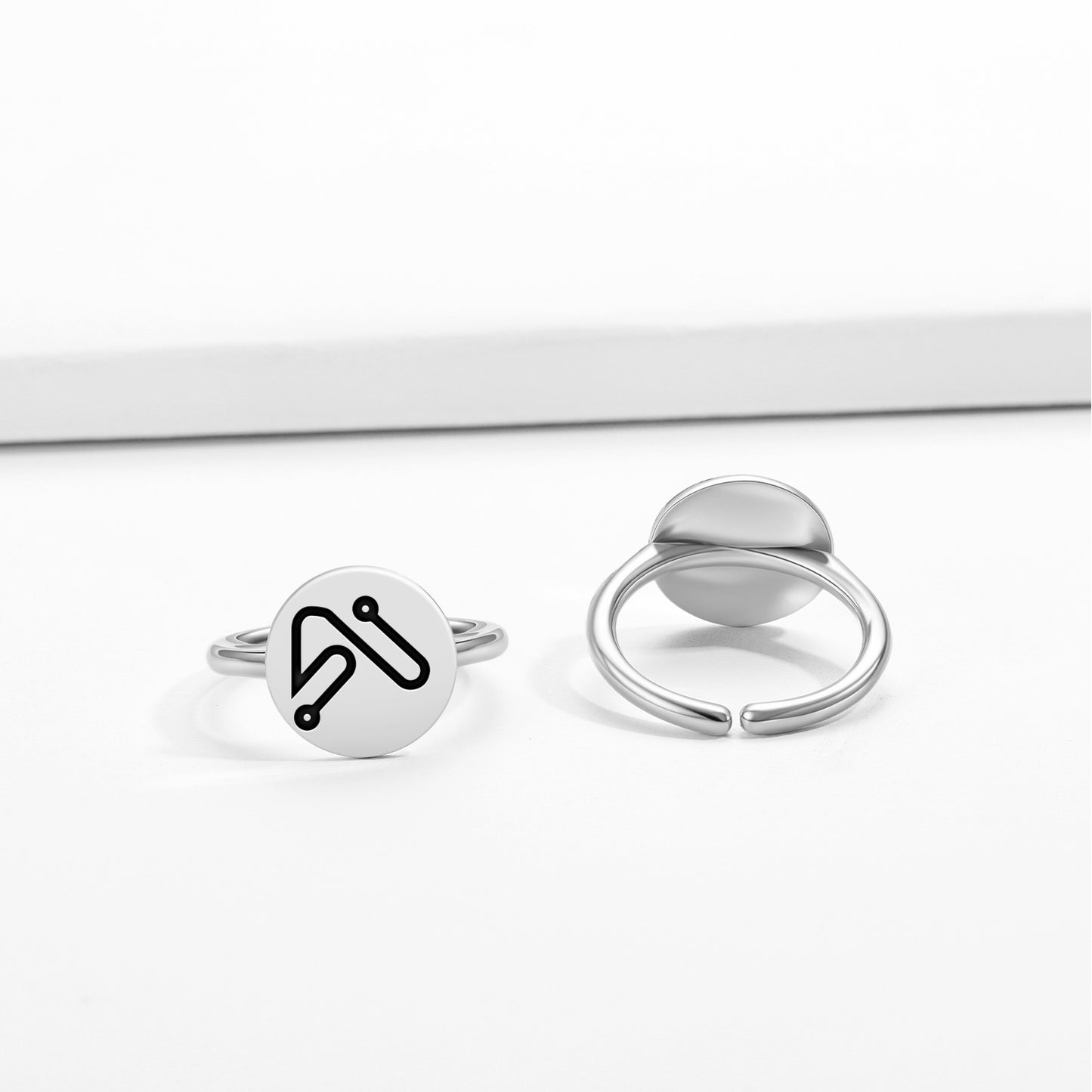 NANAEL Angels Symbols Adjustable Open Ring