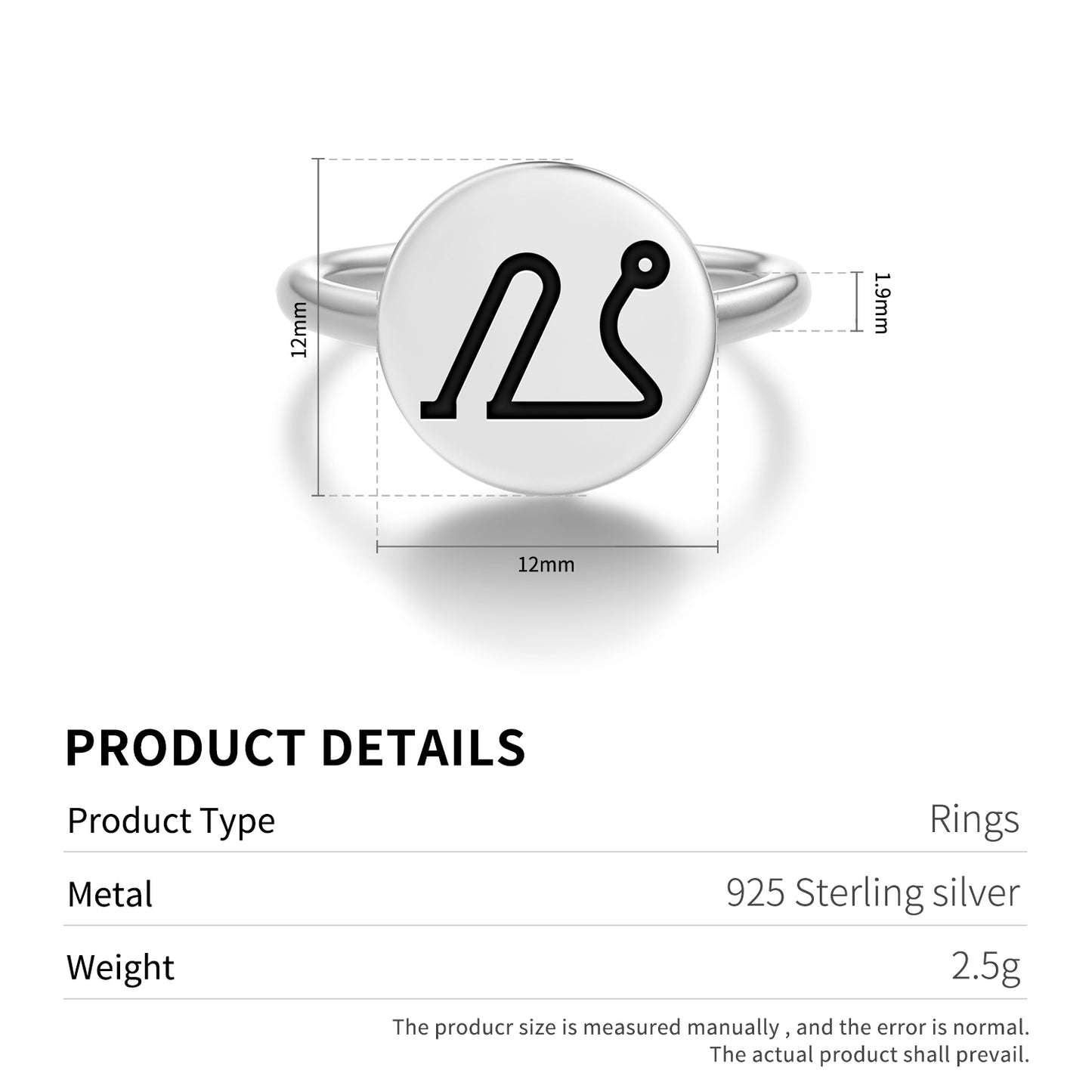 DANIEL Angels Symbols Adjustable Open Ring