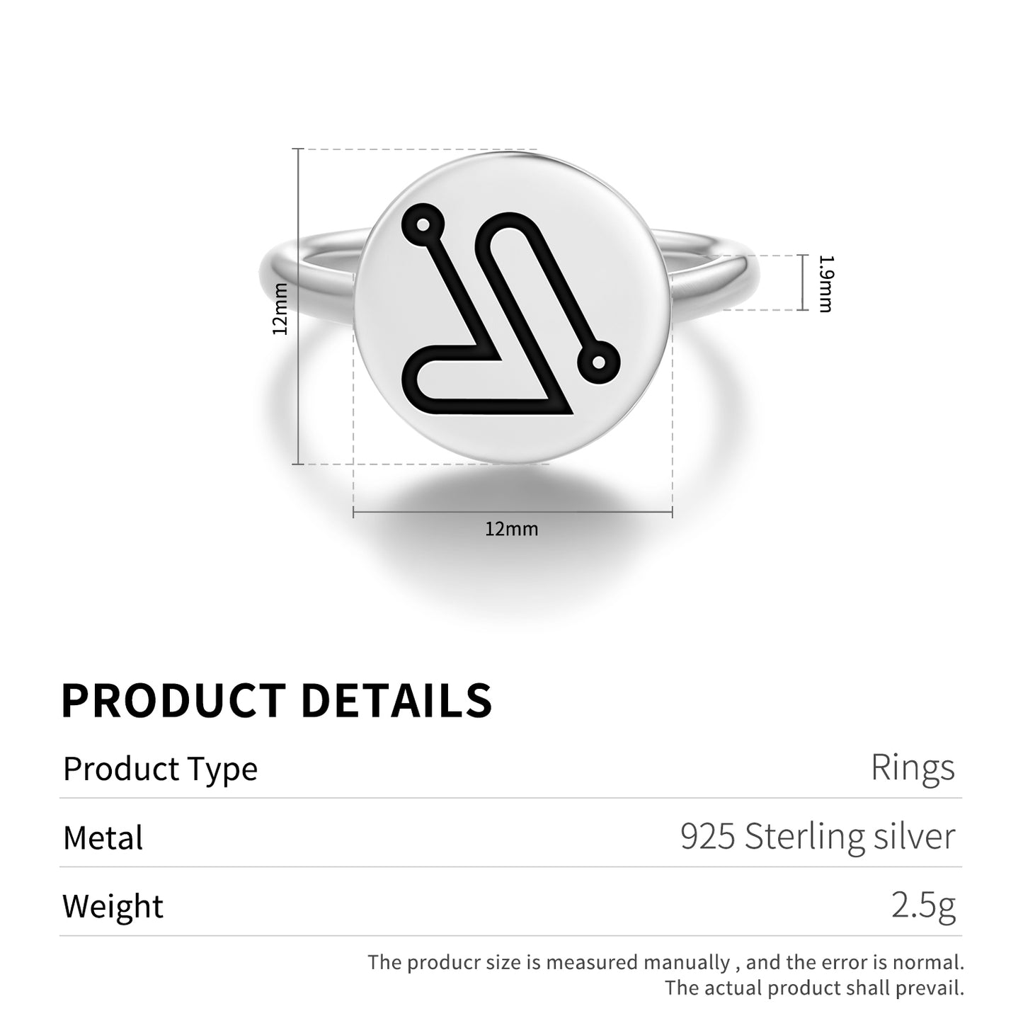 YELAHIAH Angels Symbols Adjustable Open Ring