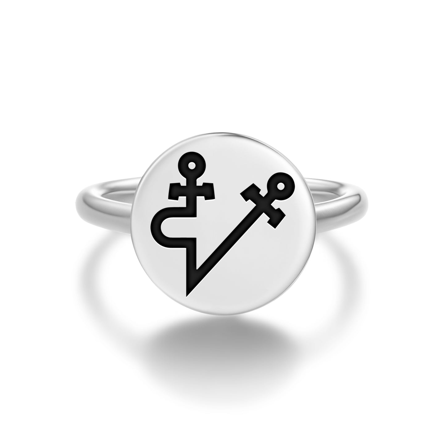 HAHAHEL Angels Symbols Adjustable Open Ring