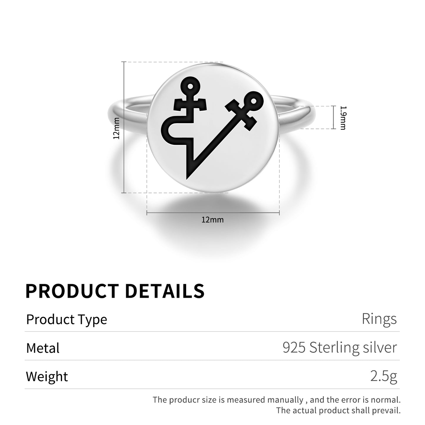 HAHAHEL Angels Symbols Adjustable Open Ring