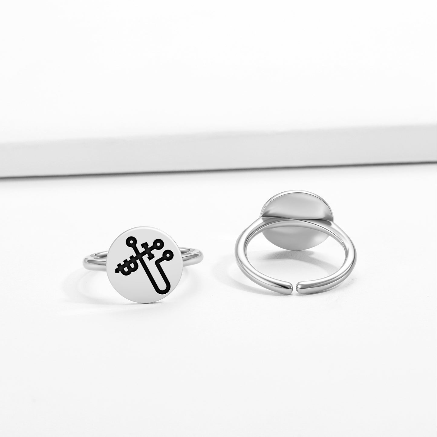 MIKAEL Angels Symbols Adjustable Open Ring