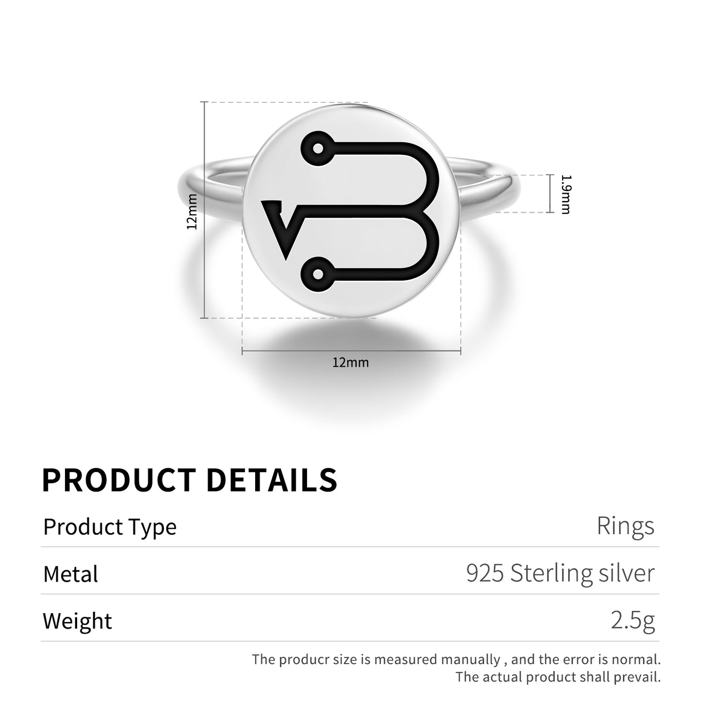 ANIEL Angels Symbols Adjustable Open Ring