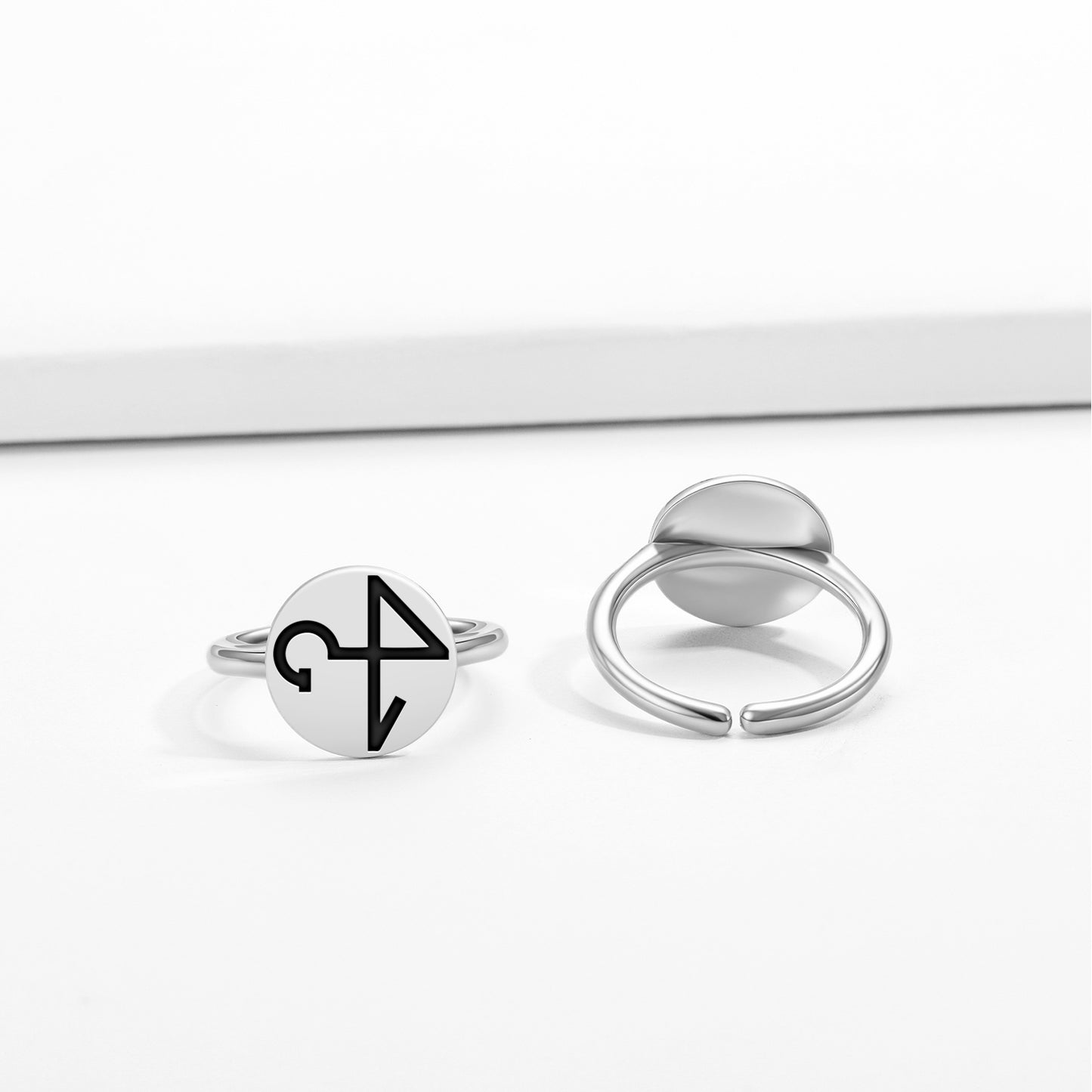 SEHEIAH Angels Symbols Adjustable Open Ring