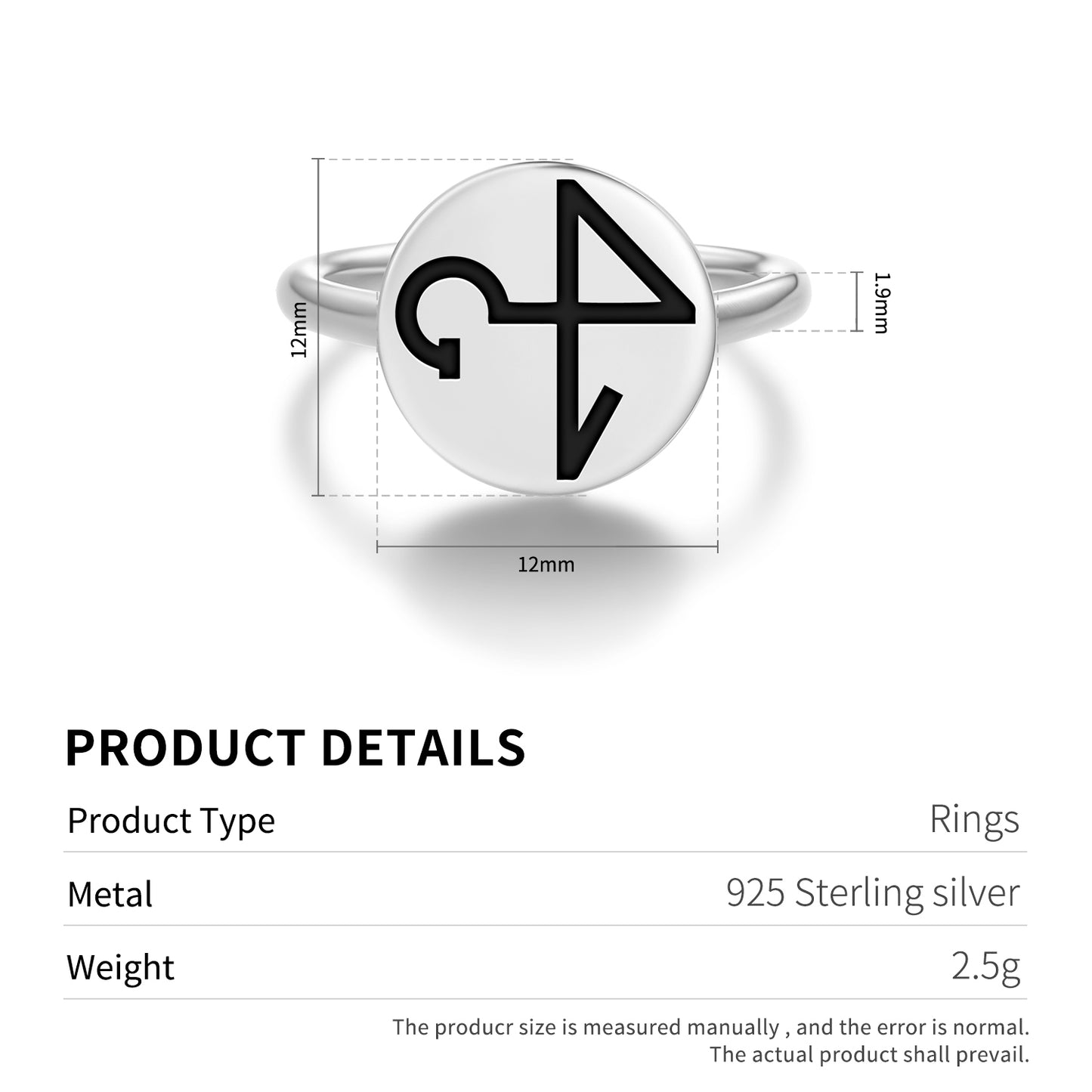 SEHEIAH Angels Symbols Adjustable Open Ring