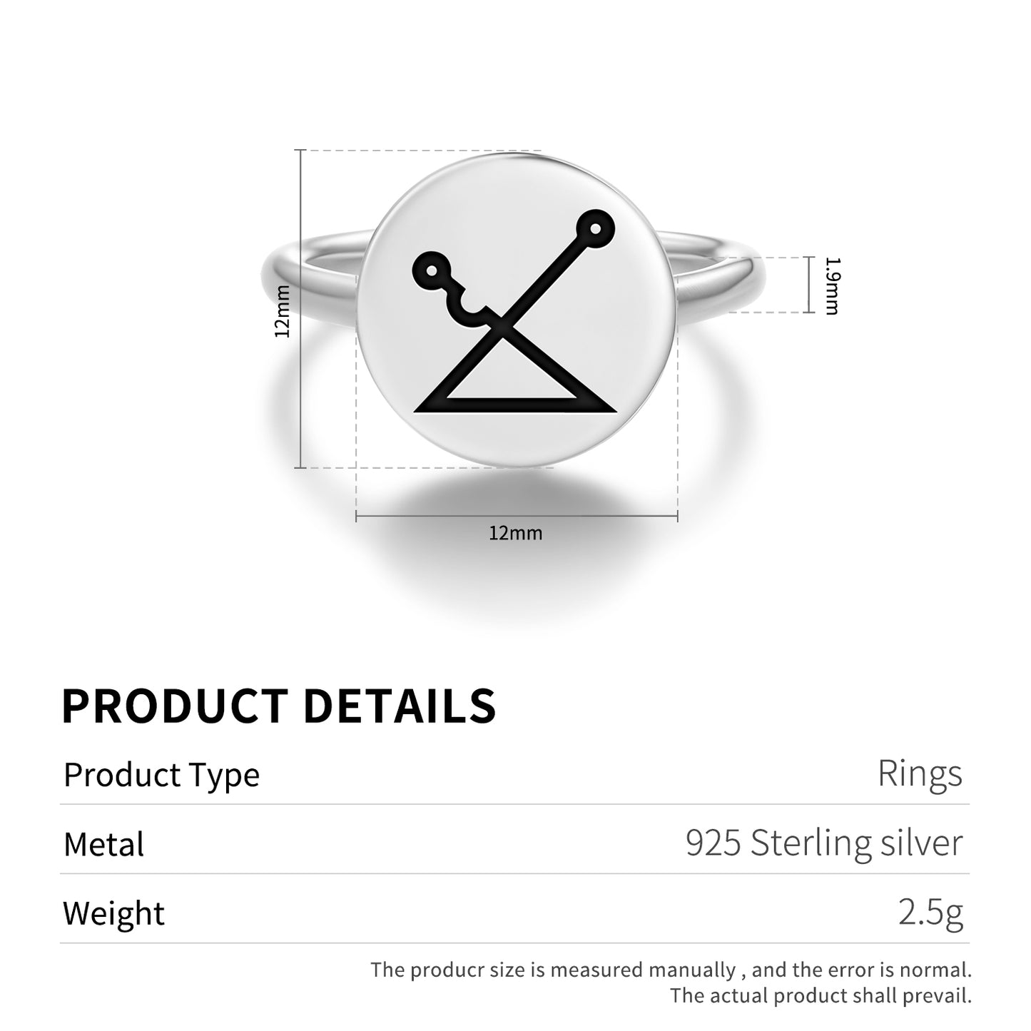 HAAIAH Angels Symbols Adjustable Open Ring