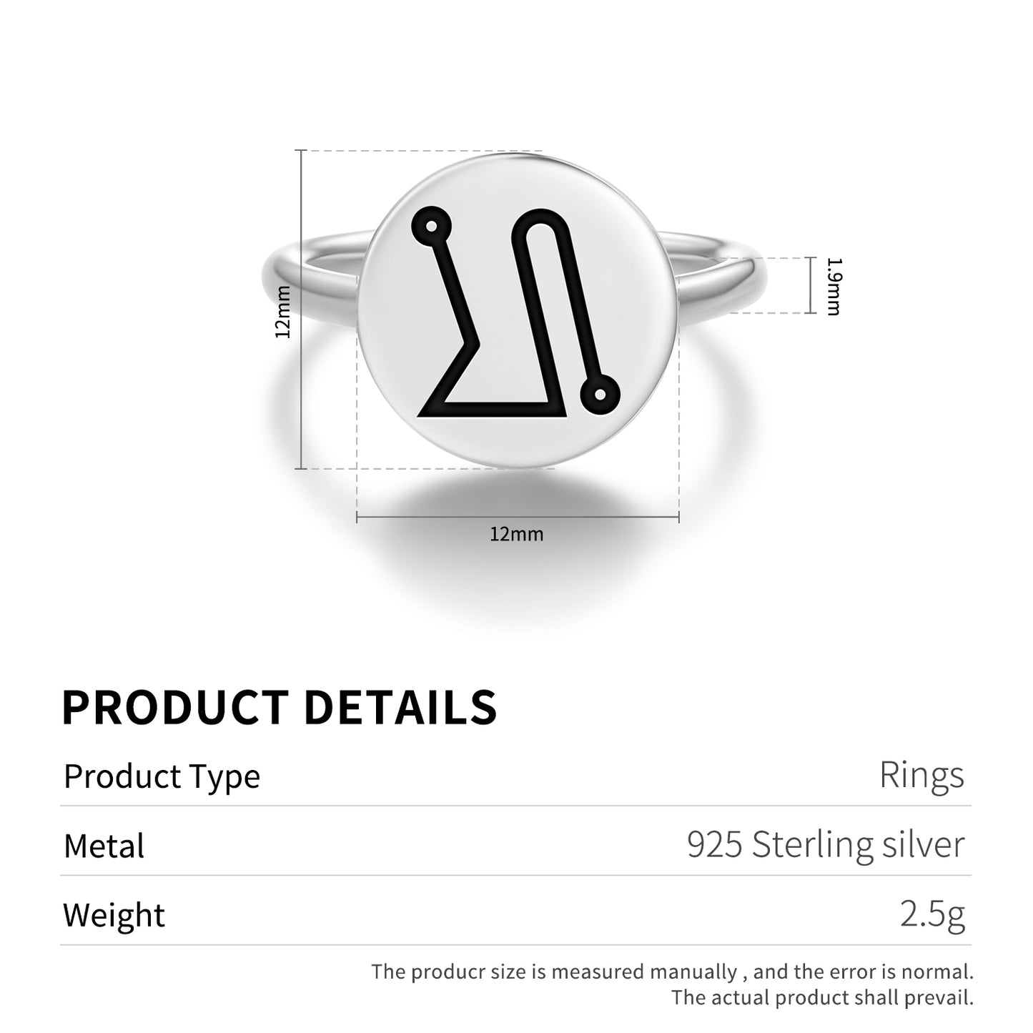 MELAHEL Angels Symbols Adjustable Open Ring