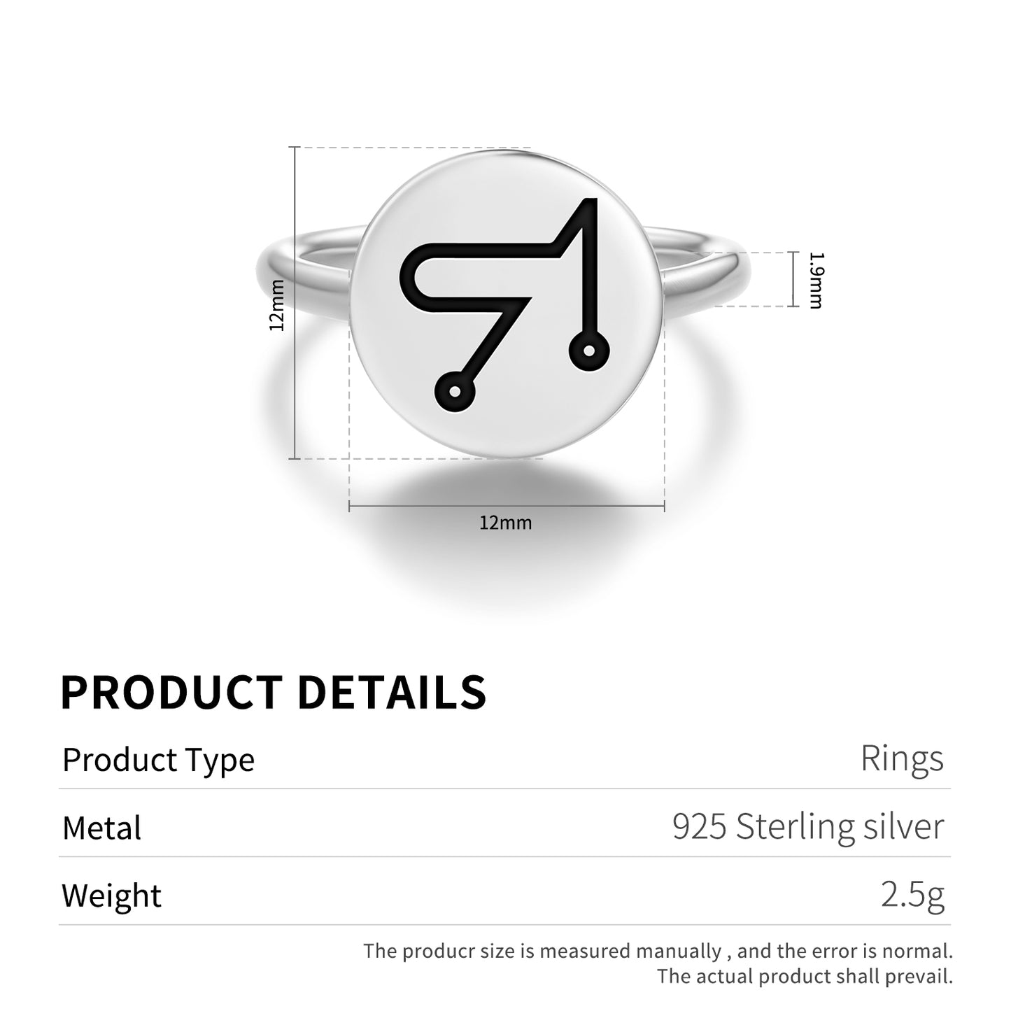 PAHALIAH Angels Symbols Adjustable Open Ring