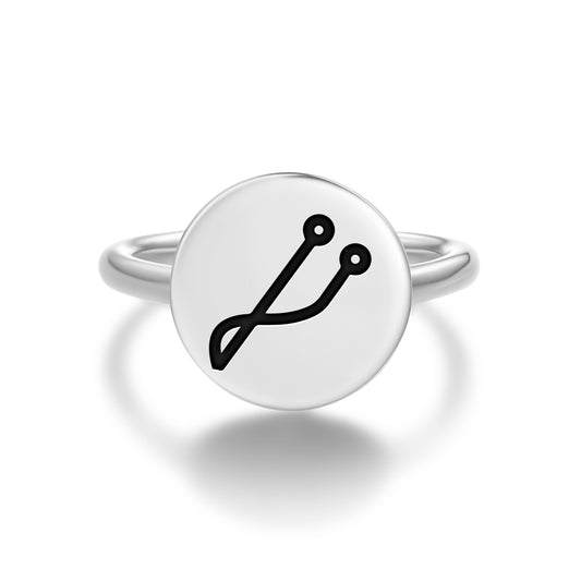 CALIEL Angels Symbols Adjustable Open Ring