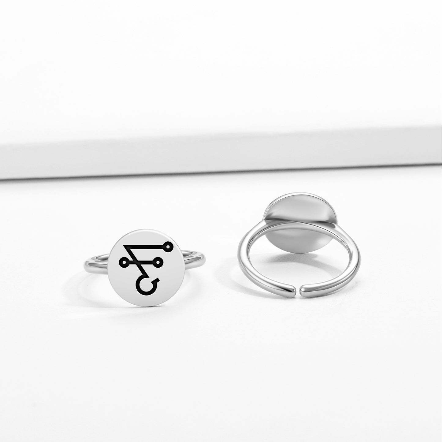 ALADIAH Angels Symbols Adjustable Open Ring