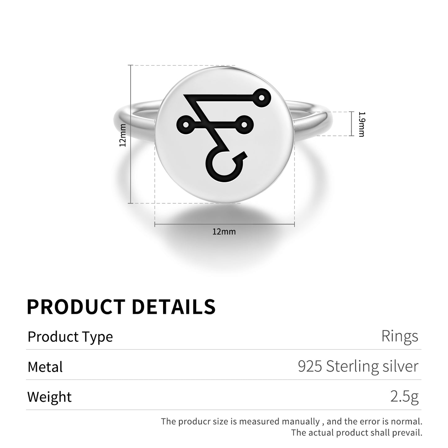 ALADIAH Angels Symbols Adjustable Open Ring